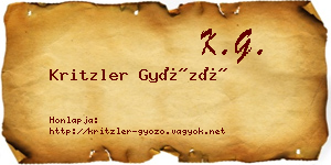 Kritzler Győző névjegykártya
